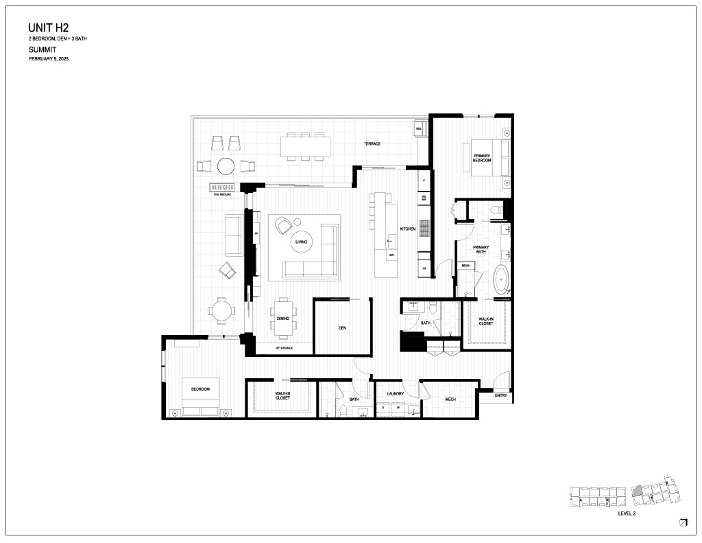 Floor plan for Summit by Olson Kundig at The Phoenician.