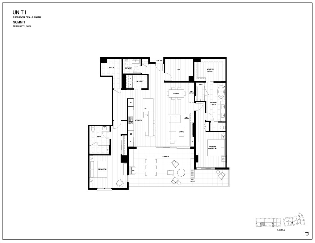 Floor plan for Summit by Olson Kundig at The Phoenician.