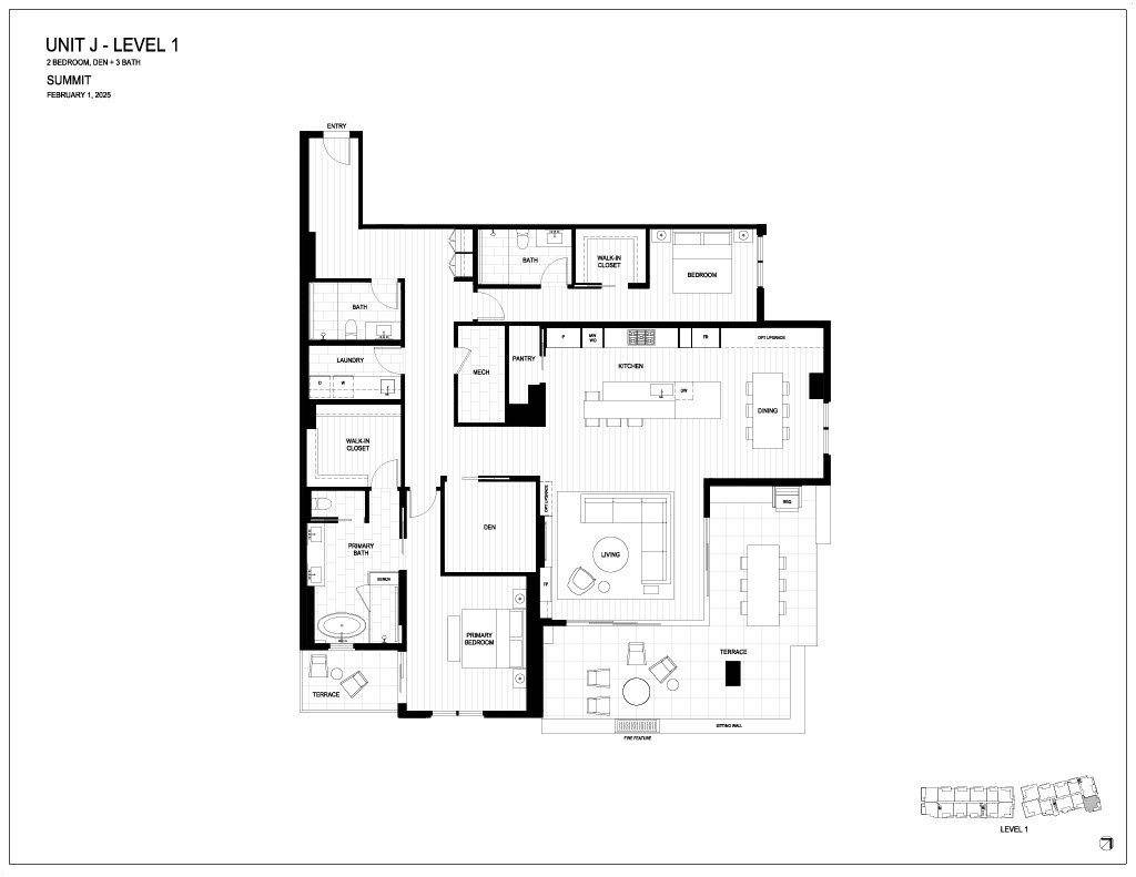 Floor plan for Summit by Olson Kundig at The Phoenician.