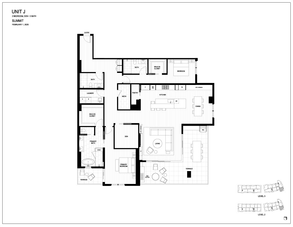 Floor plan for Summit by Olson Kundig at The Phoenician.