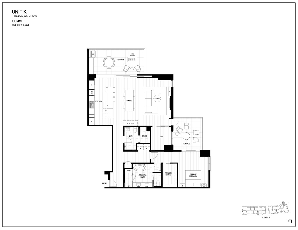 Floor plan for Summit by Olson Kundig at The Phoenician.