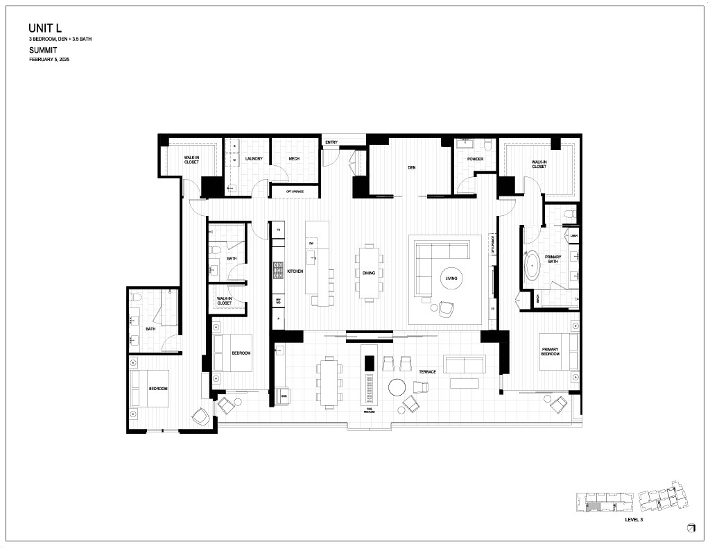 Floor plan for Summit by Olson Kundig at The Phoenician.