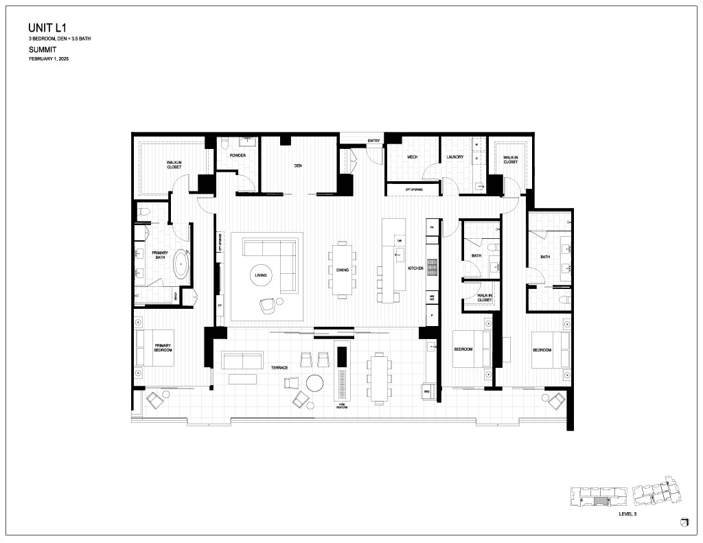 Floor plan for Summit by Olson Kundig at The Phoenician.