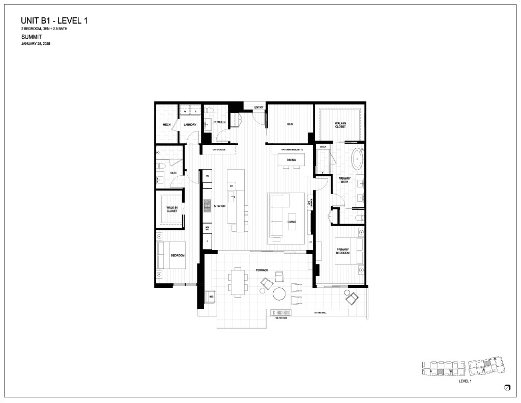 Floor plan for Summit by Olson Kundig at The Phoenician.
