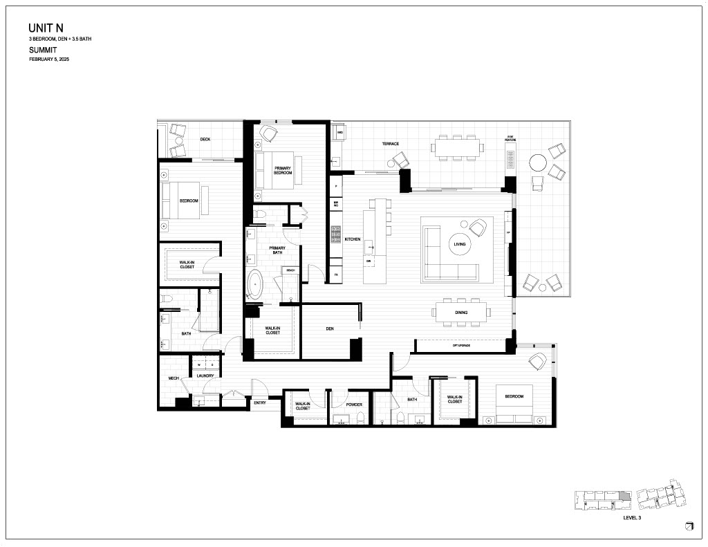 Floor plan for Summit by Olson Kundig at The Phoenician.