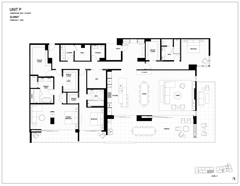 Floor plan for Summit by Olson Kundig at The Phoenician.
