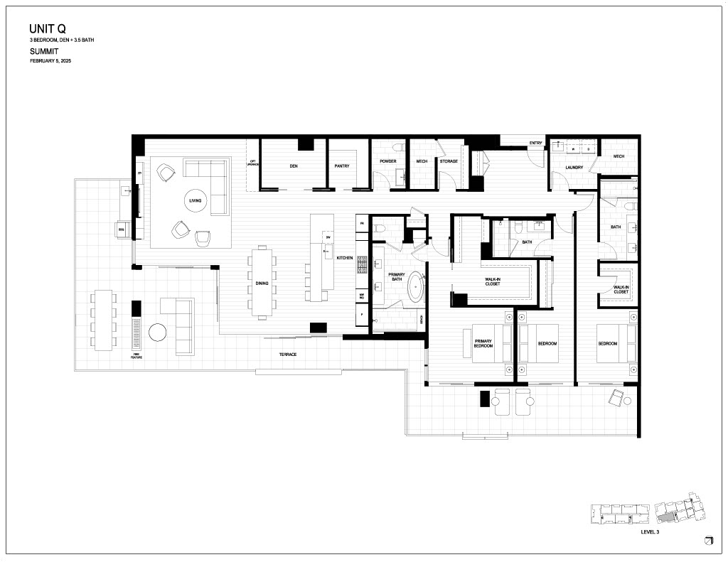 Floor plan for Summit by Olson Kundig at The Phoenician.