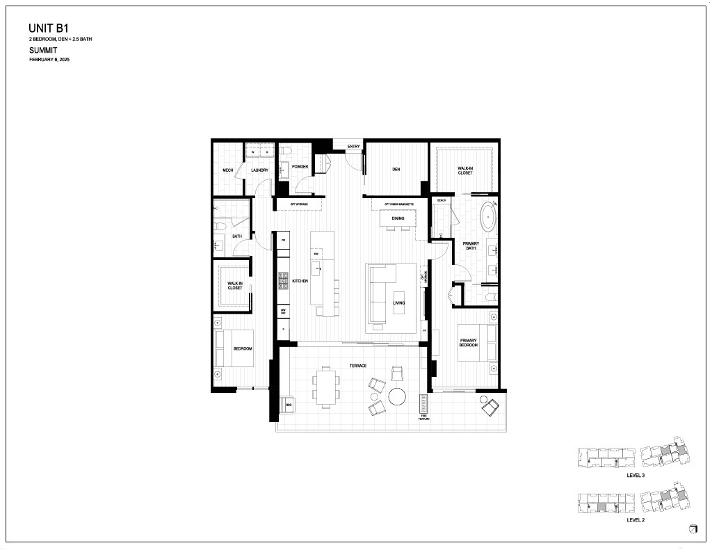 Floor plan for Summit by Olson Kundig at The Phoenician.