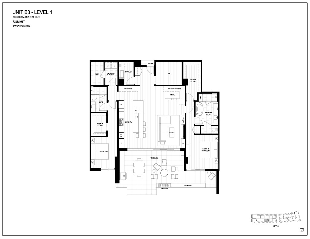 Floor plan for Summit by Olson Kundig at The Phoenician.