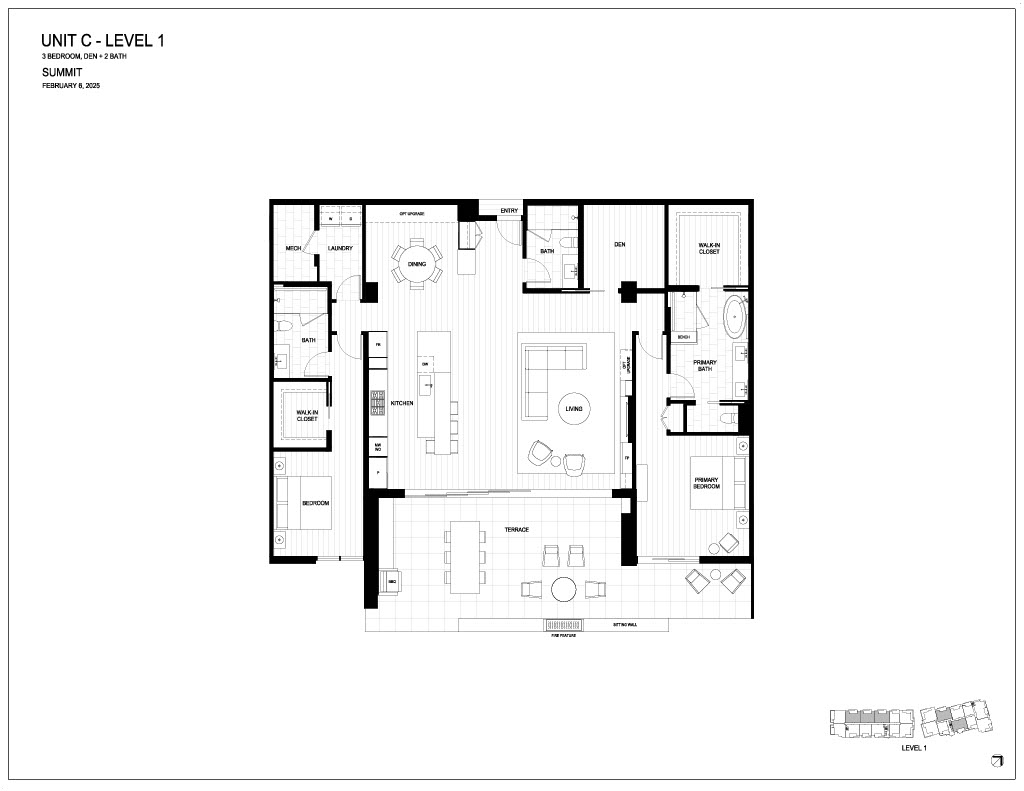 Floor plan for Summit by Olson Kundig at The Phoenician.