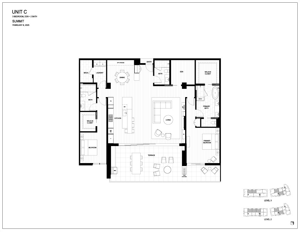 Floor plan for Summit by Olson Kundig at The Phoenician.