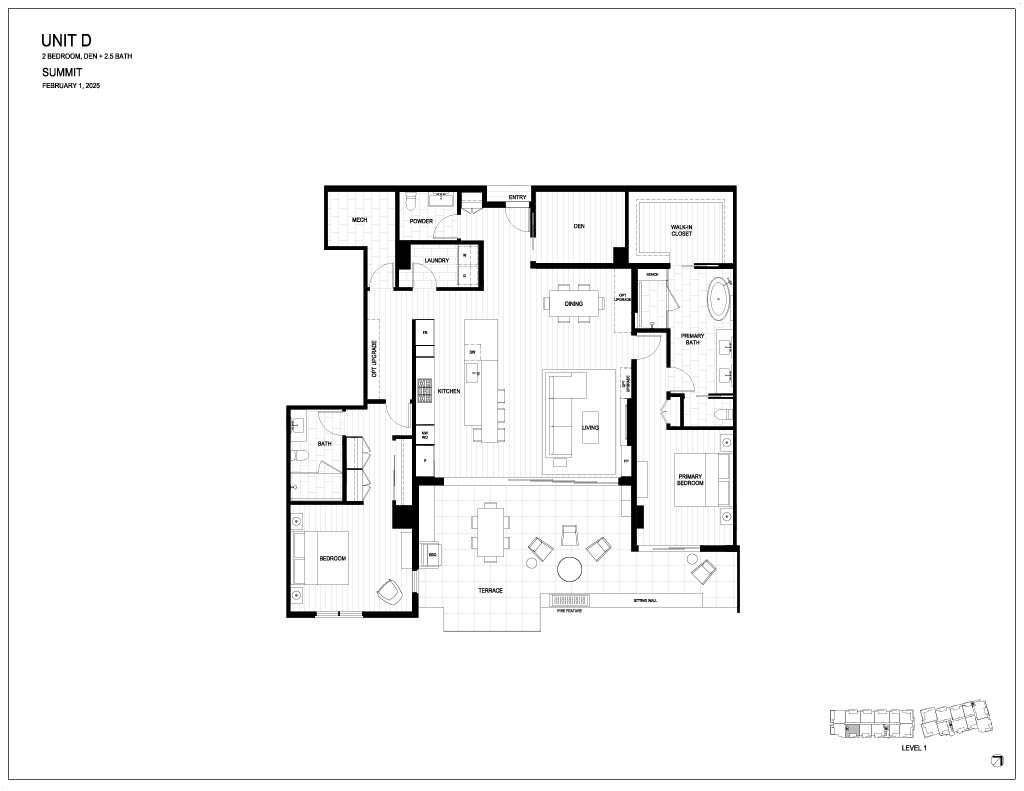 Floor plan for Summit by Olson Kundig at The Phoenician.
