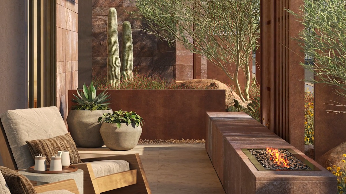 Rendering of Summit condos by Olson Kundig at Ascent at The Phoenician.