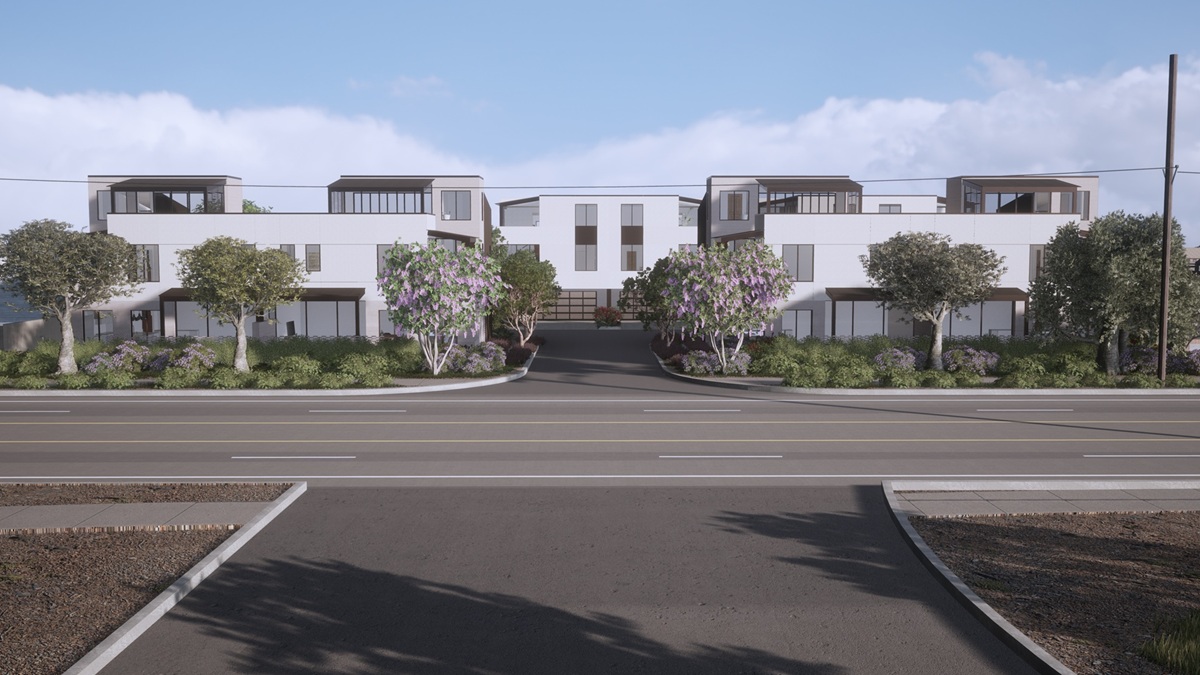 Rendering of Vedana Townhomes in Tempe, Arizona seen from above.