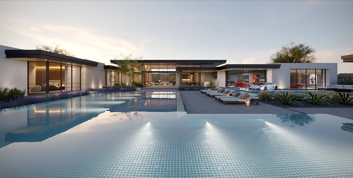 Rendering of a custom home at Silver Sky in Paradise Valley.