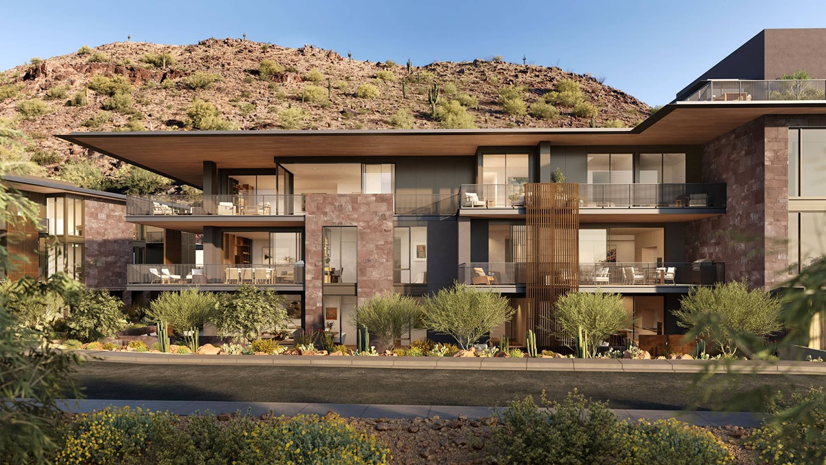 Rendering of the frontage of Summit by Olson Kundig