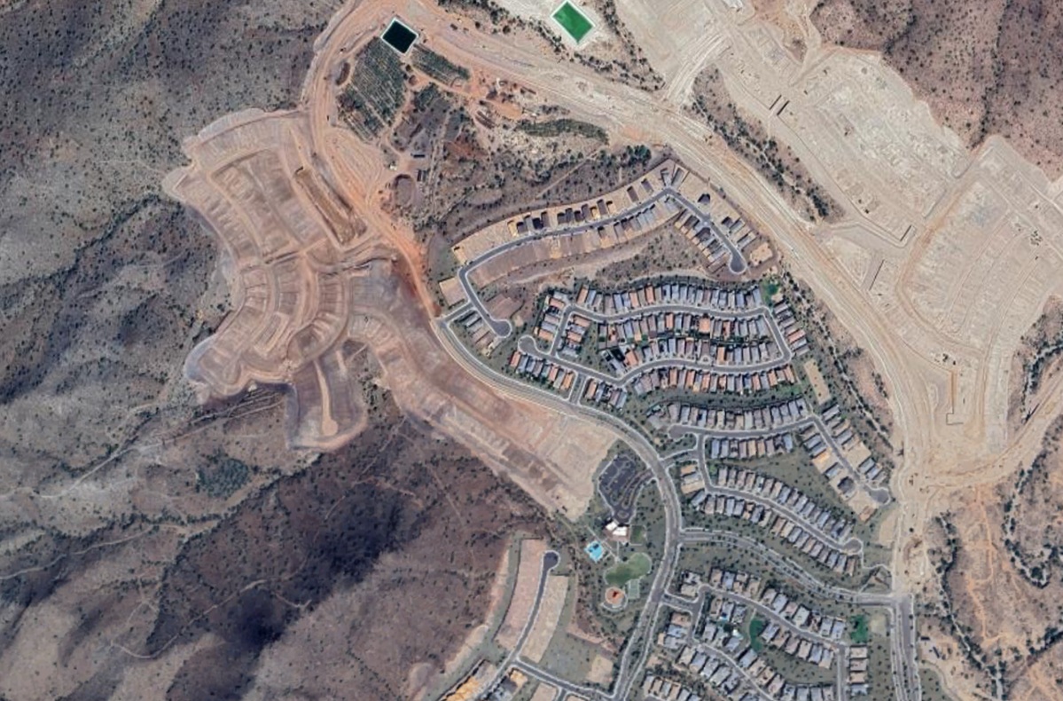 A top-down map view of the Saddleback community in Peoria.