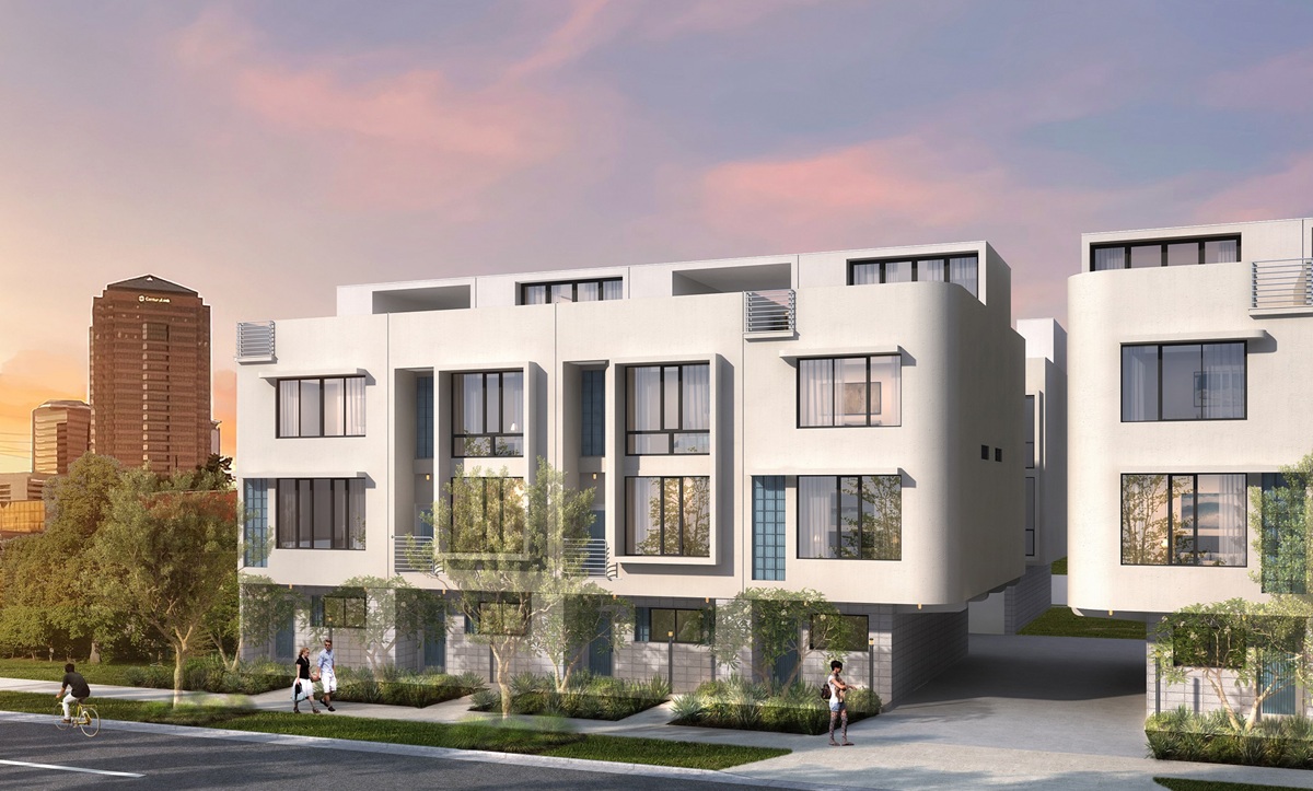 Rendering of Soleil Townhomes in Midtown PHX.