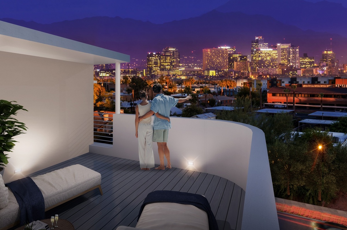 Rendering of Soleil Townhomes in Midtown PHX.
