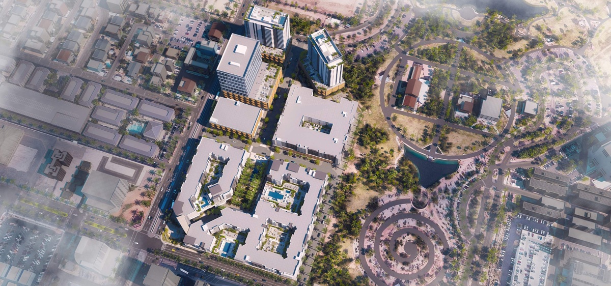 Rendering of the proposed The Central Park in Midtown Phoenix.