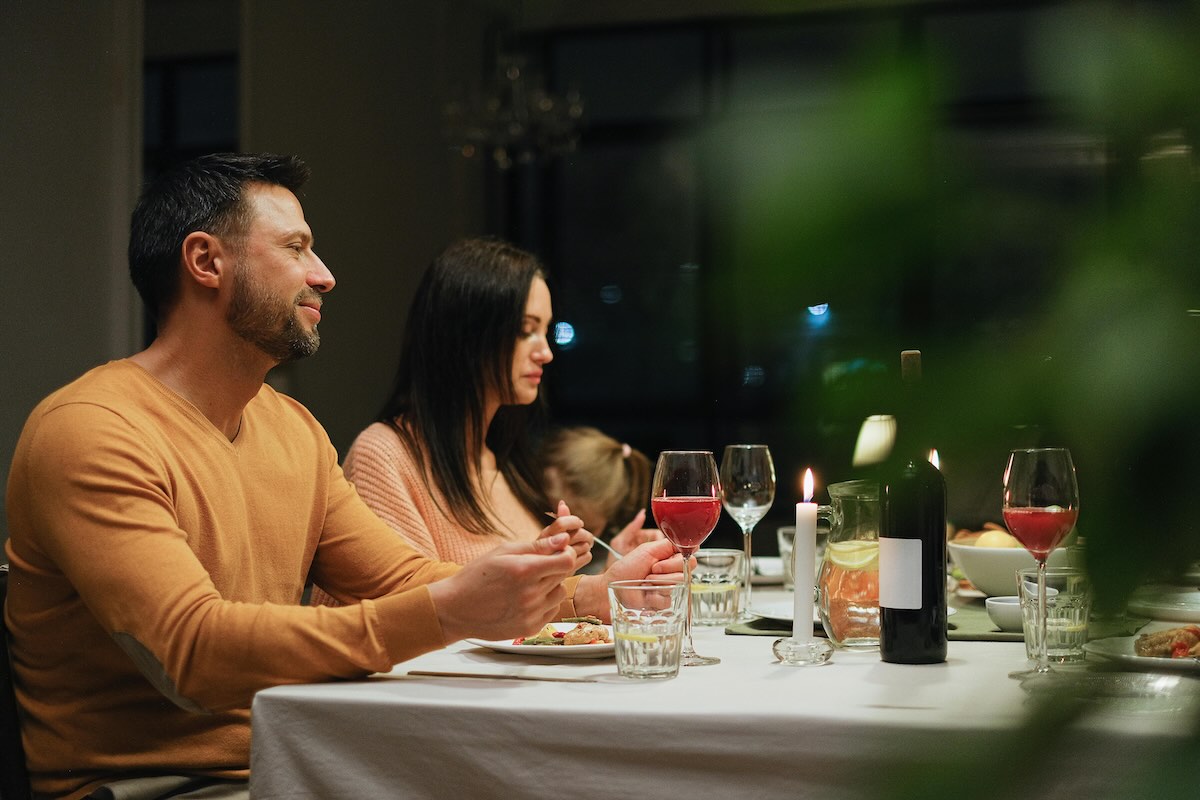 couple at a high-end restaurant