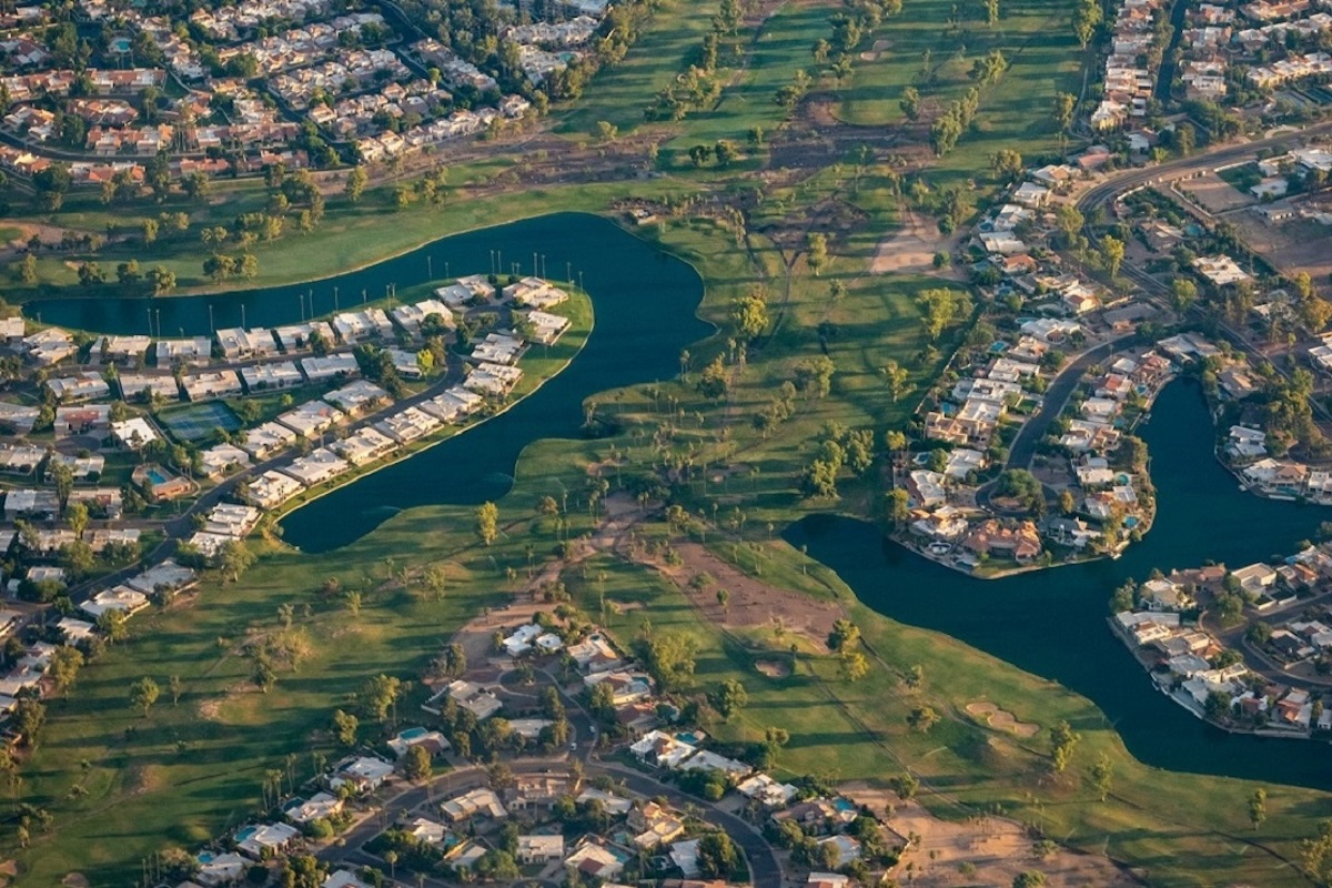 aerial view of scottsdale golf courses