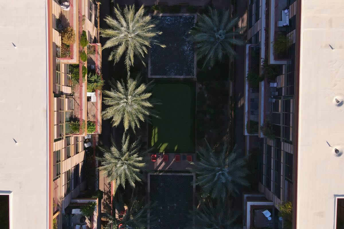 Aerial view of Scottsdale luxury apartment buildings