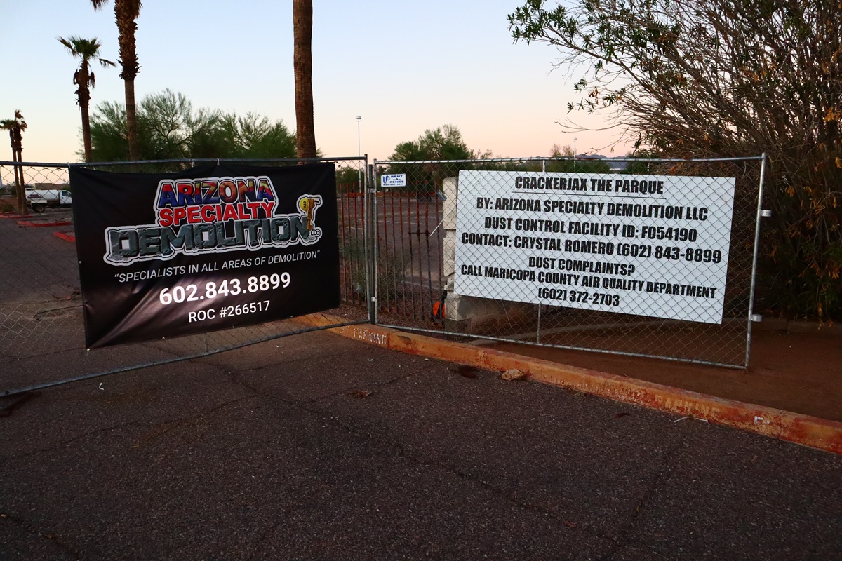 Former site of Cracker Jax seen demolished in preperation for The Parque to break ground.