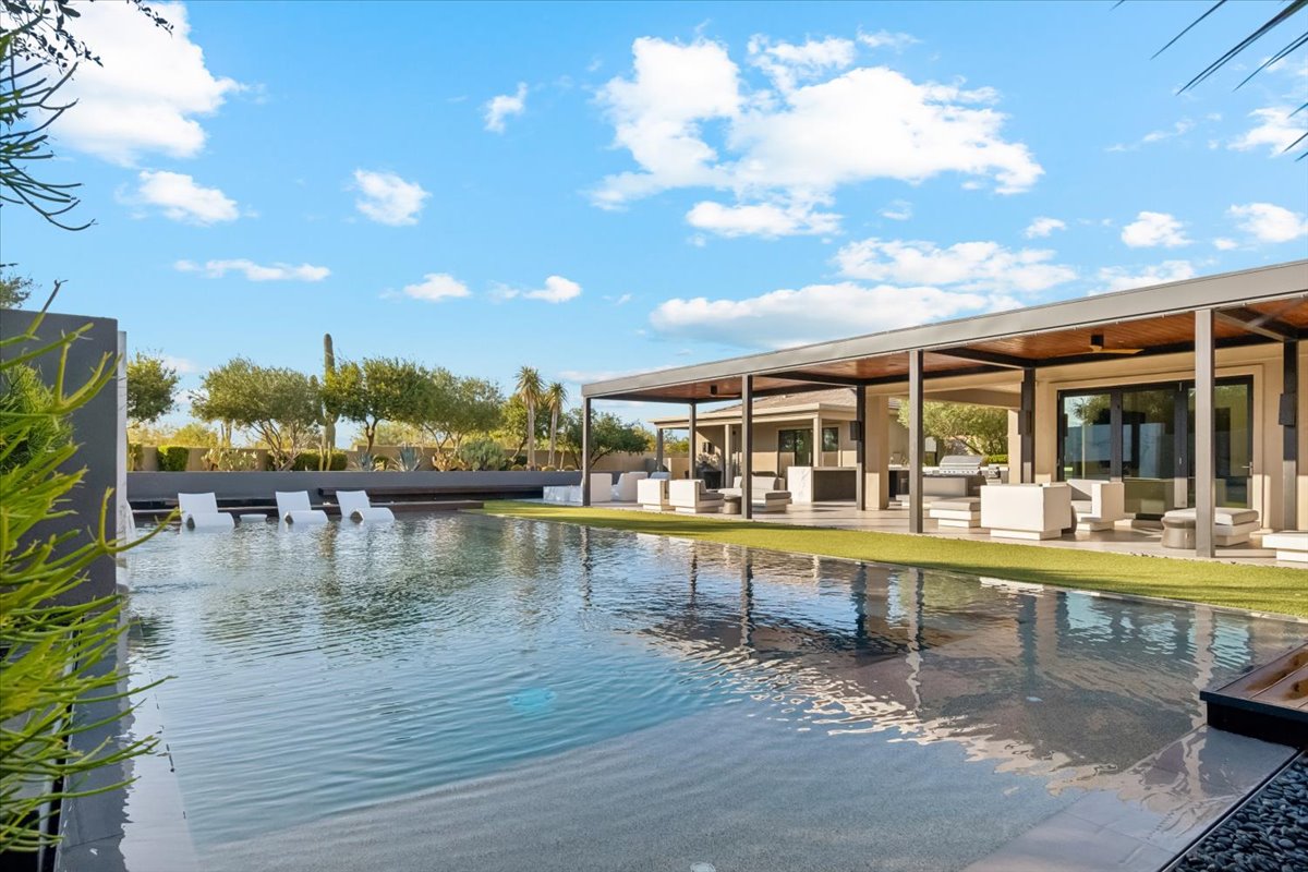 Resort backyard of a fine home in Scottsdale, Arizona.
