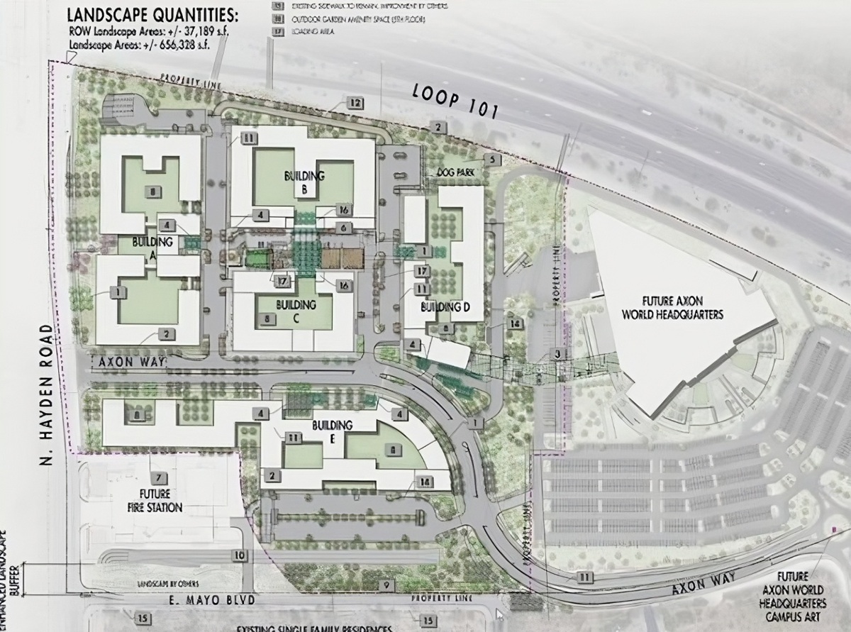 Rendering of Axon Headquarters in Scottsdale, Arizona.