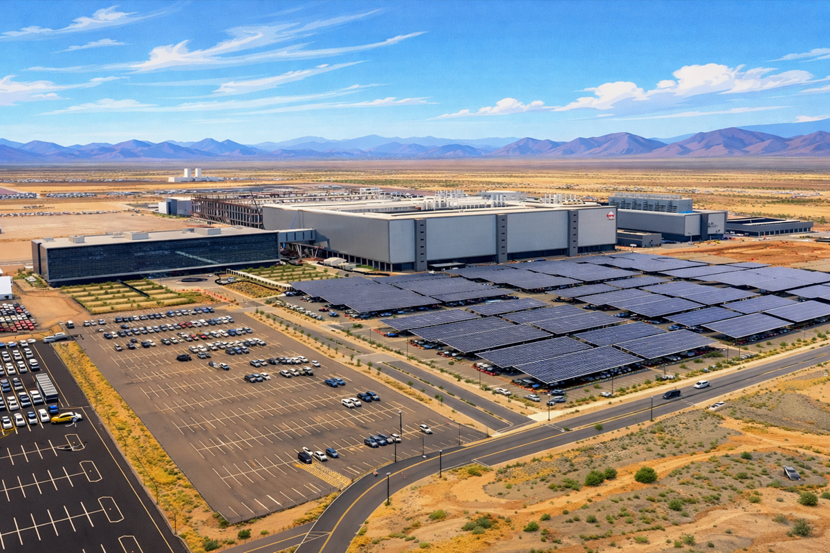 Rendering of the TSMC plant in Phoenix, Arizona.