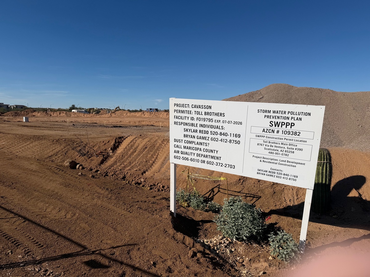 Site work beginning at Toll at Cavasson.