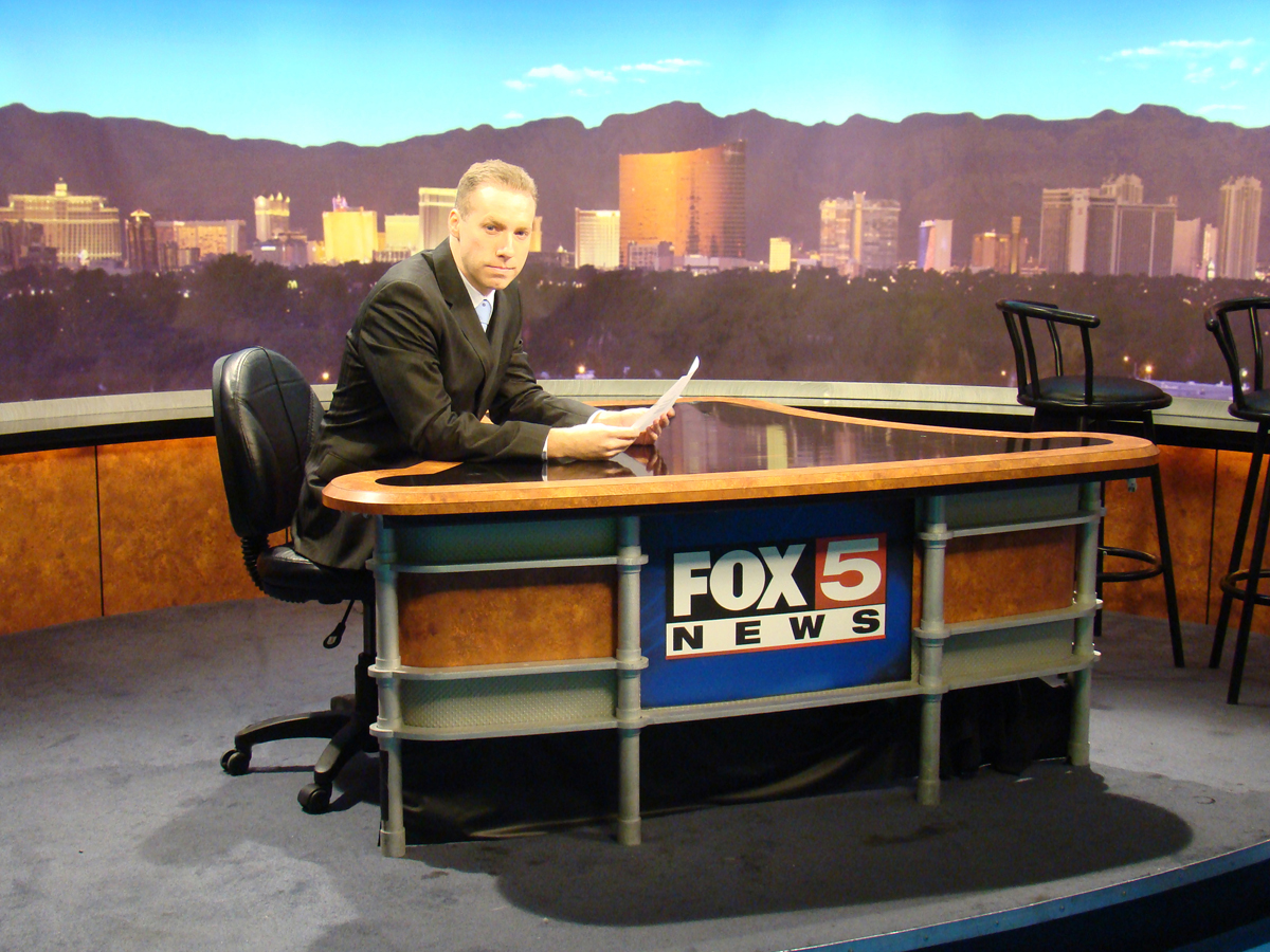 Aaron Auxier filming FOX News.