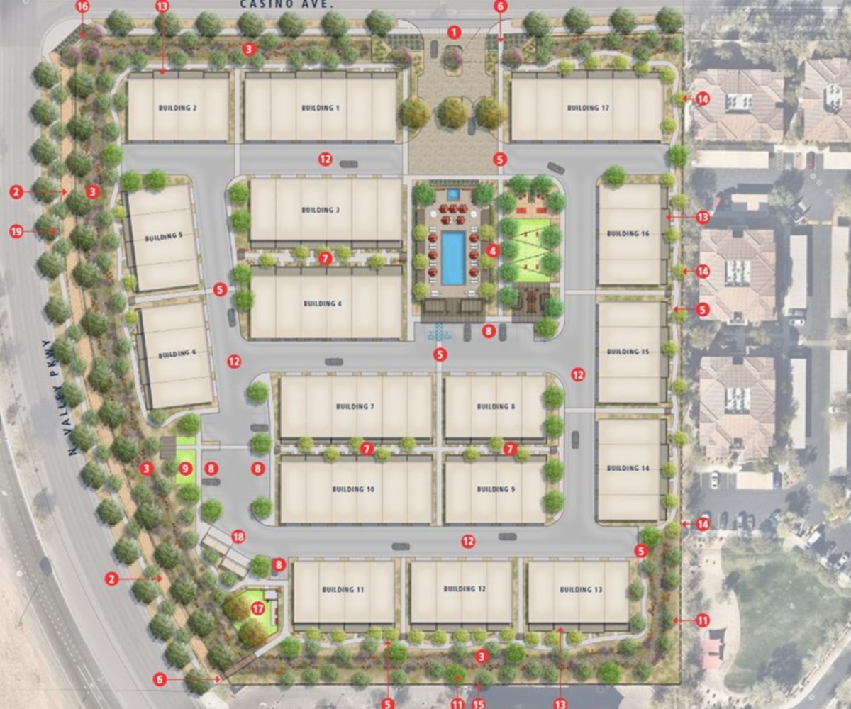 Site plan for Pulte's Solis Townhomes at Norterra.