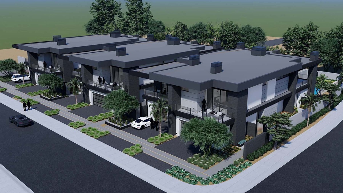 Rendering of Paloma townhome villas in Scottsdale, Arizona.
