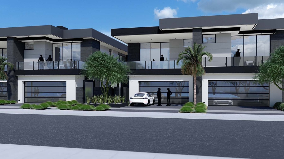 Rendering of Paloma townhome villas in Scottsdale, Arizona.