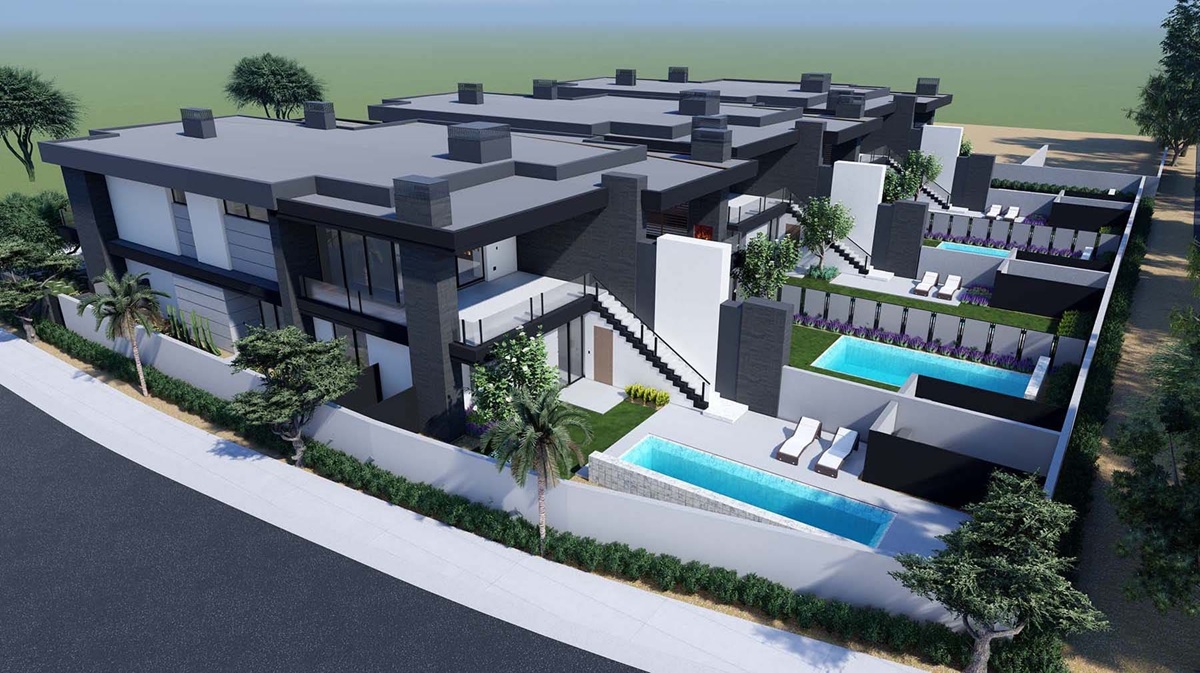 Rendering of Paloma townhome villas in Scottsdale, Arizona.