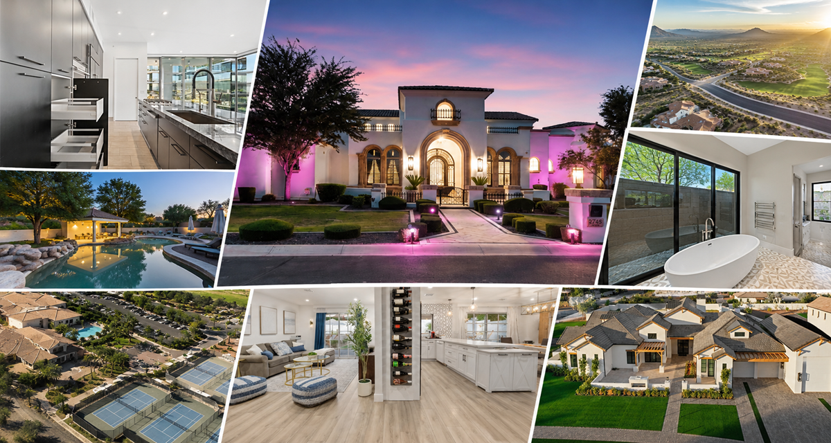 A collage of Arizona luxury homes.