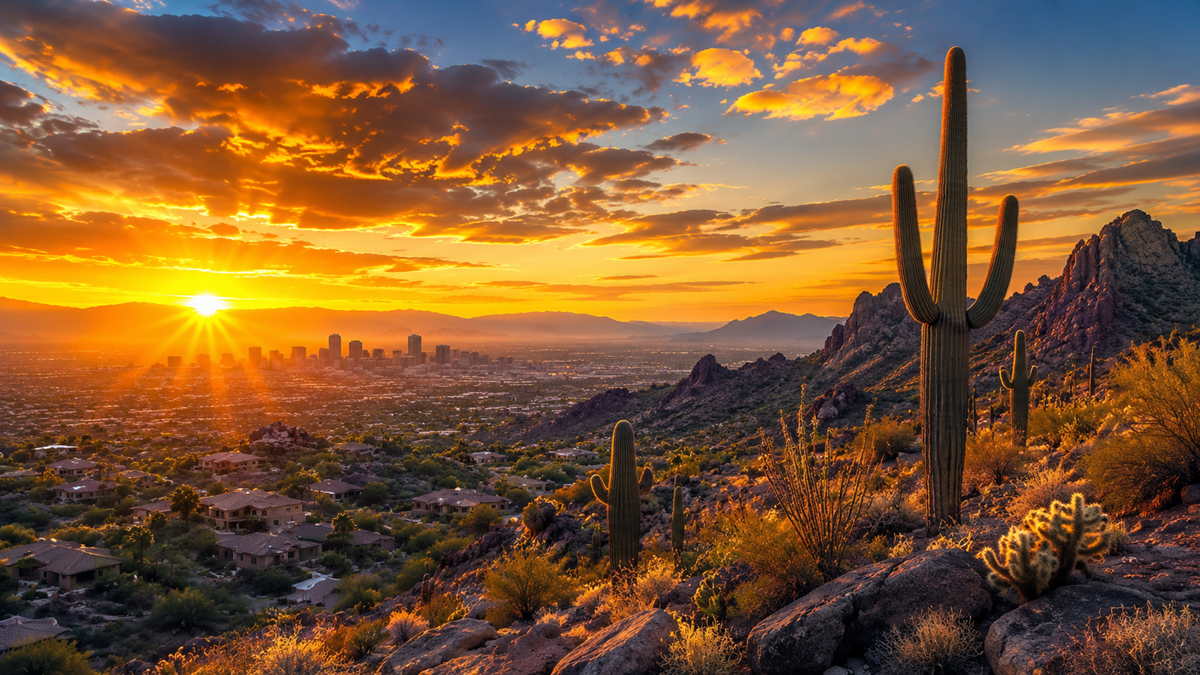 Rendering of Maricopa County at sunset.