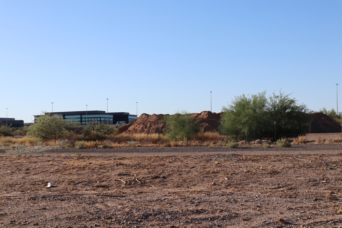 Desert site near Loop 101 in Scottsdale where Axon is building its new headquarters campus.