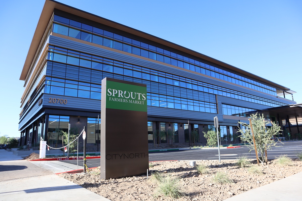 Sprouts Farmers Market headquarters building at CityNorth in Desert Ridge, Phoenix.