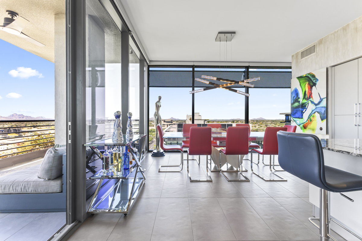 A photo of a modern Optima Kierland condo interior.