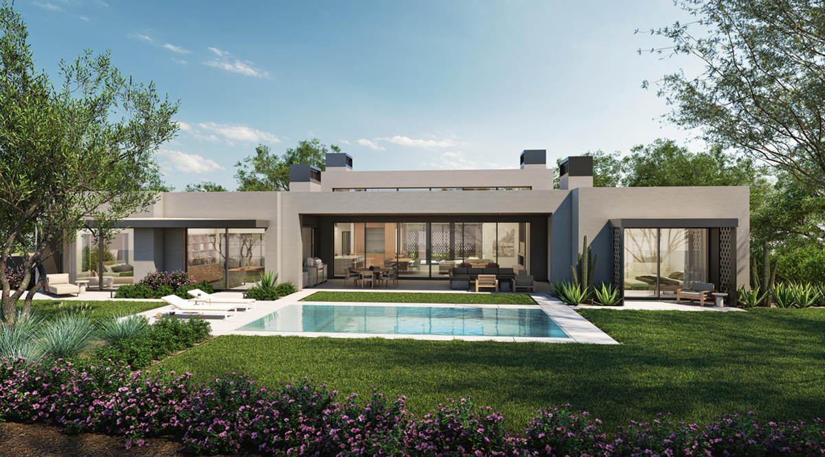 Rendering of luxury homes at Haven in North Scottsdale.