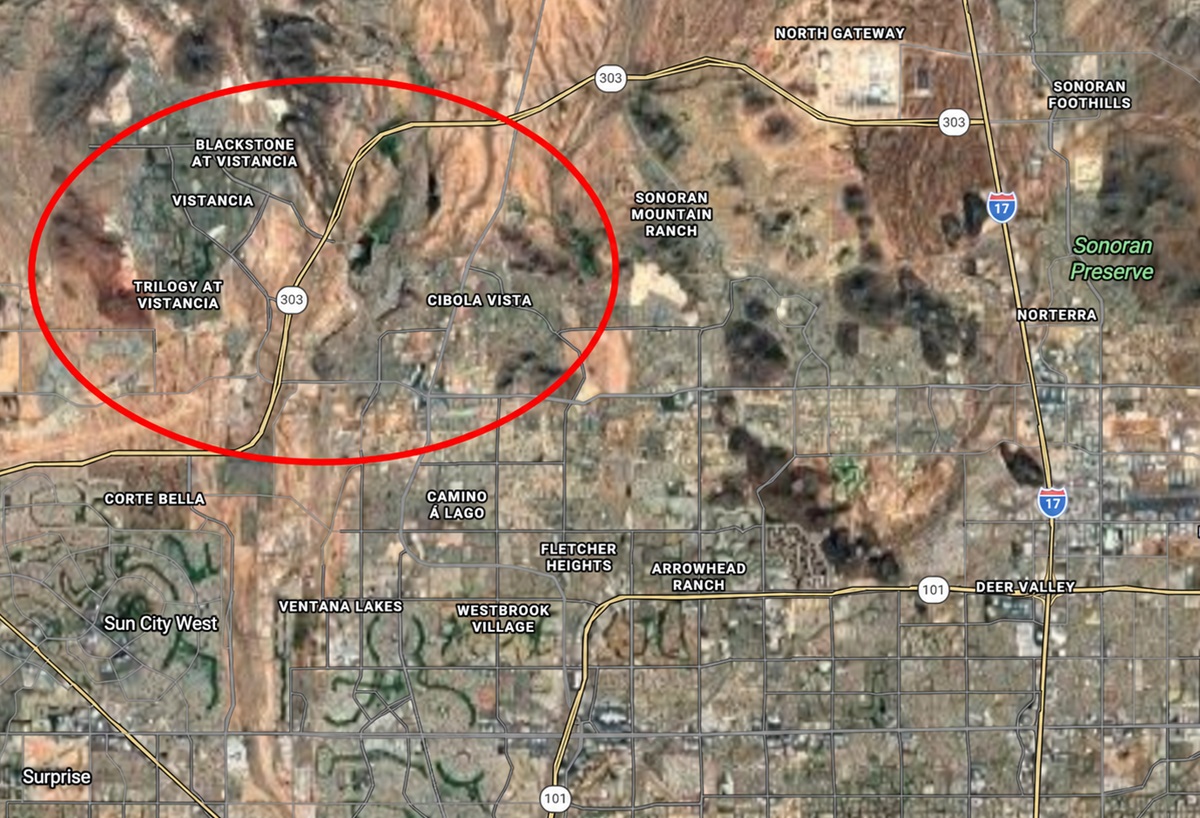 Map view of North Peoria area.