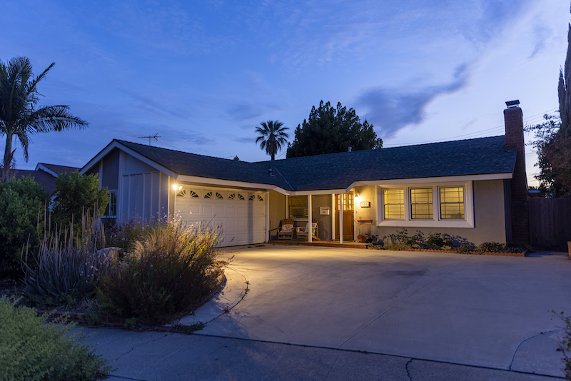 A Residential Home in Southern California at Twilight