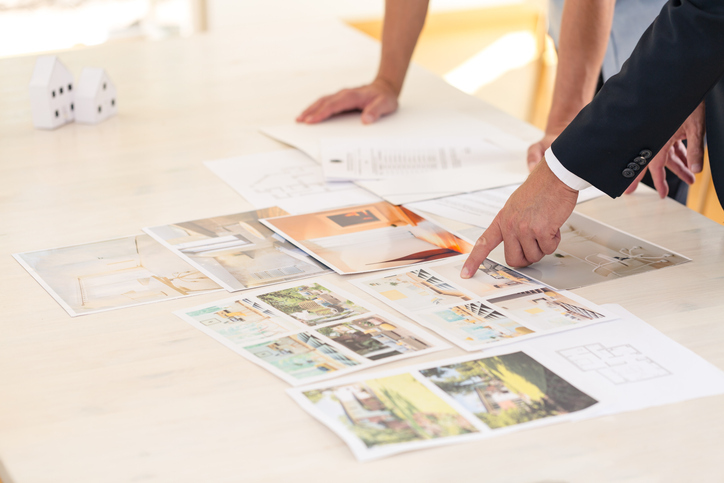 Home seller presenting 