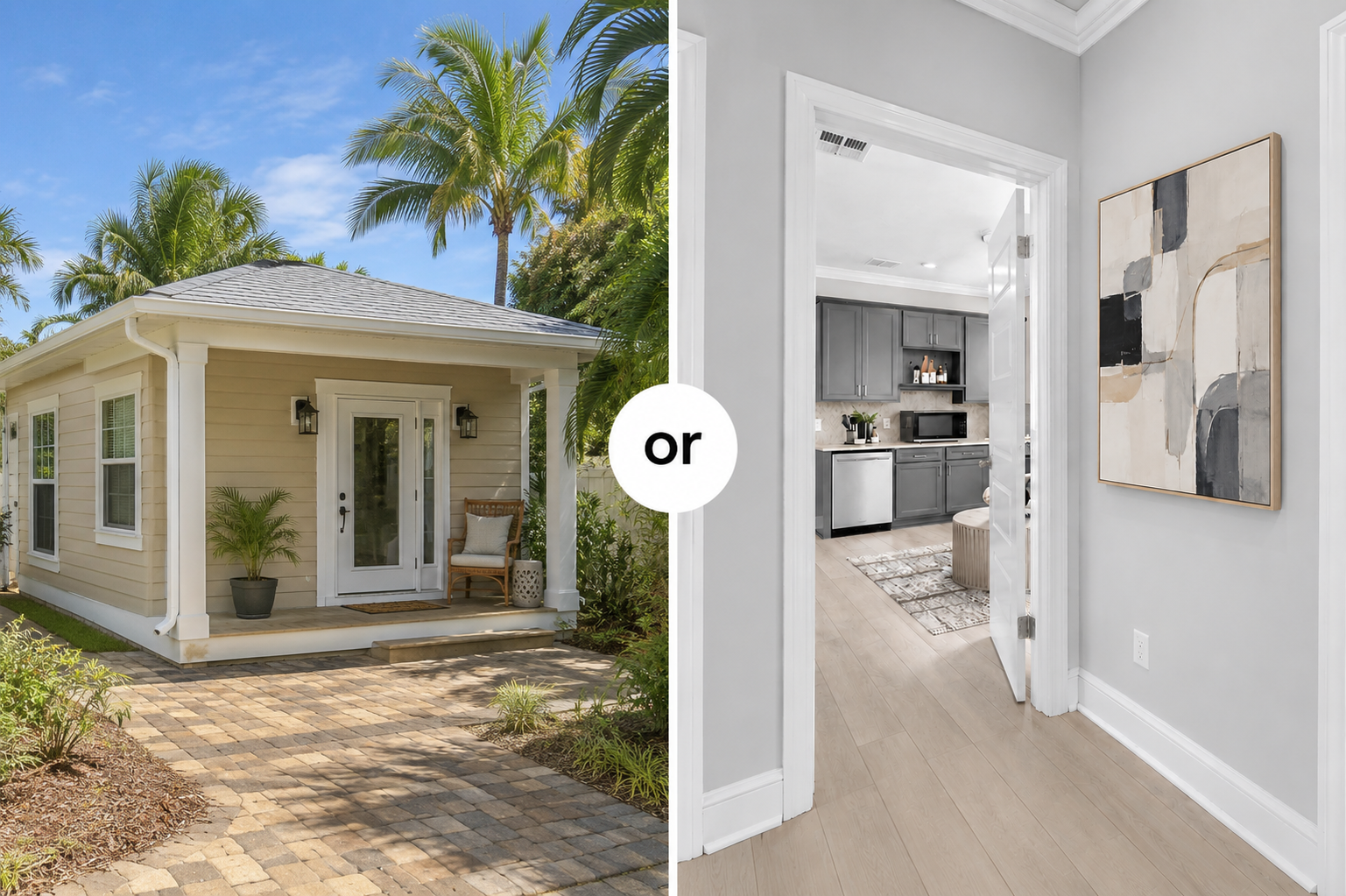 Florida home with detached ADU compared to in-law suite layout