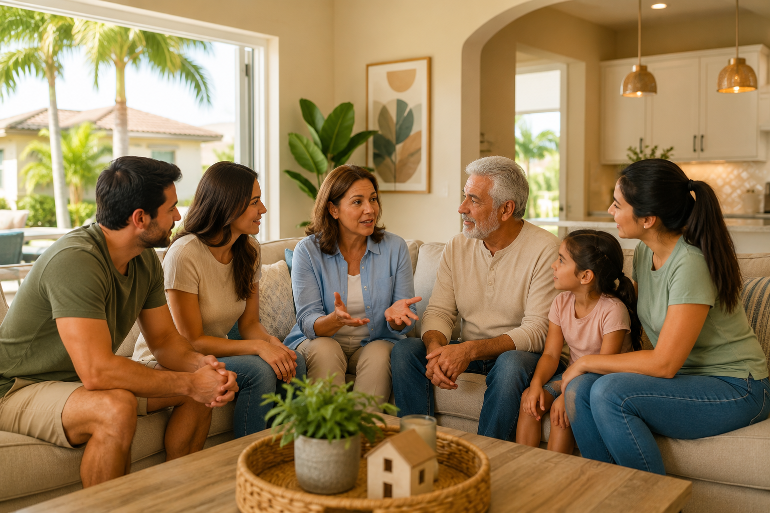 Multigenerational family enjoying their affordable Florida home together
