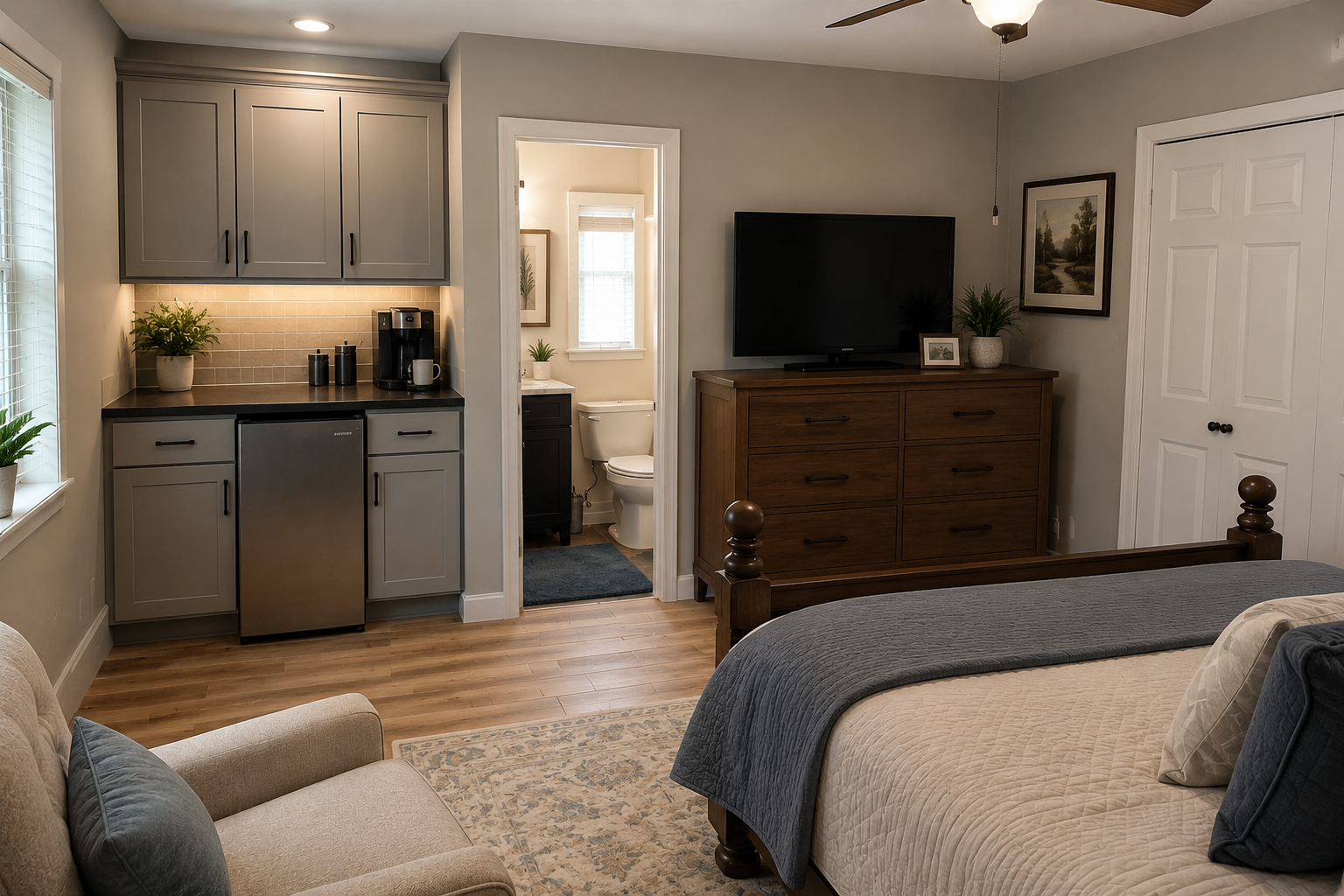Bonus-room suite without a kitchen compared to a true multigen suite