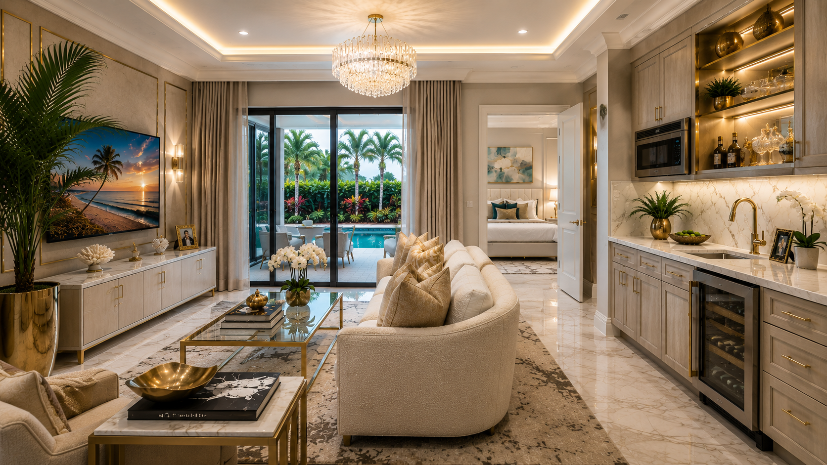 Florida casita with private bath and wet bar off a courtyard